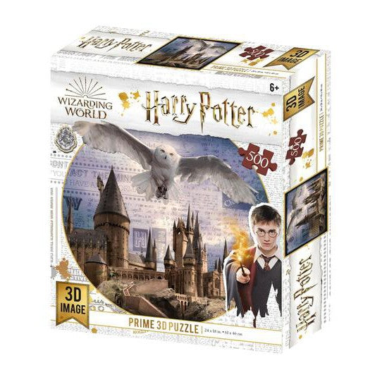 Wizarding World : Harry Potter Hogwarts Castle and Hedwig 3D image puzzle (500pc)