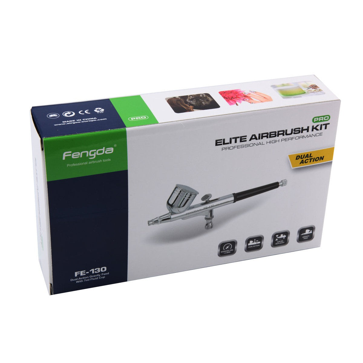 Fengda - BD-130 : Dual Action Gravity Feed Airbrush 0,3 mm Nozzle