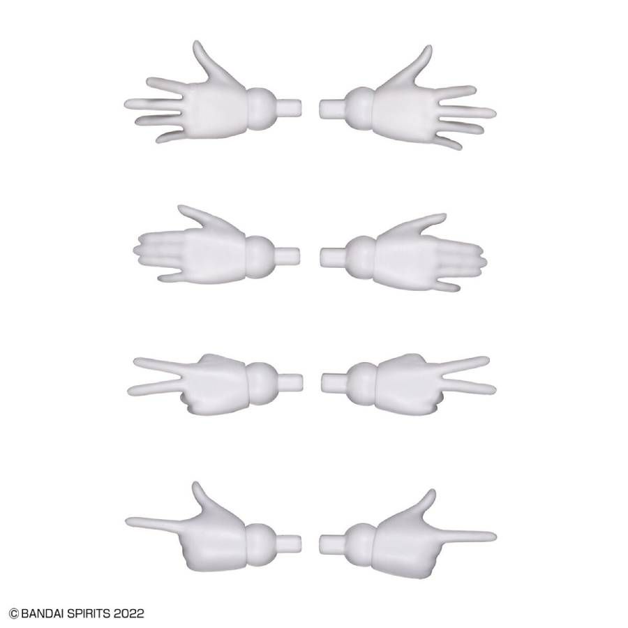Option Hand Parts - White / Black 30MS 1/144