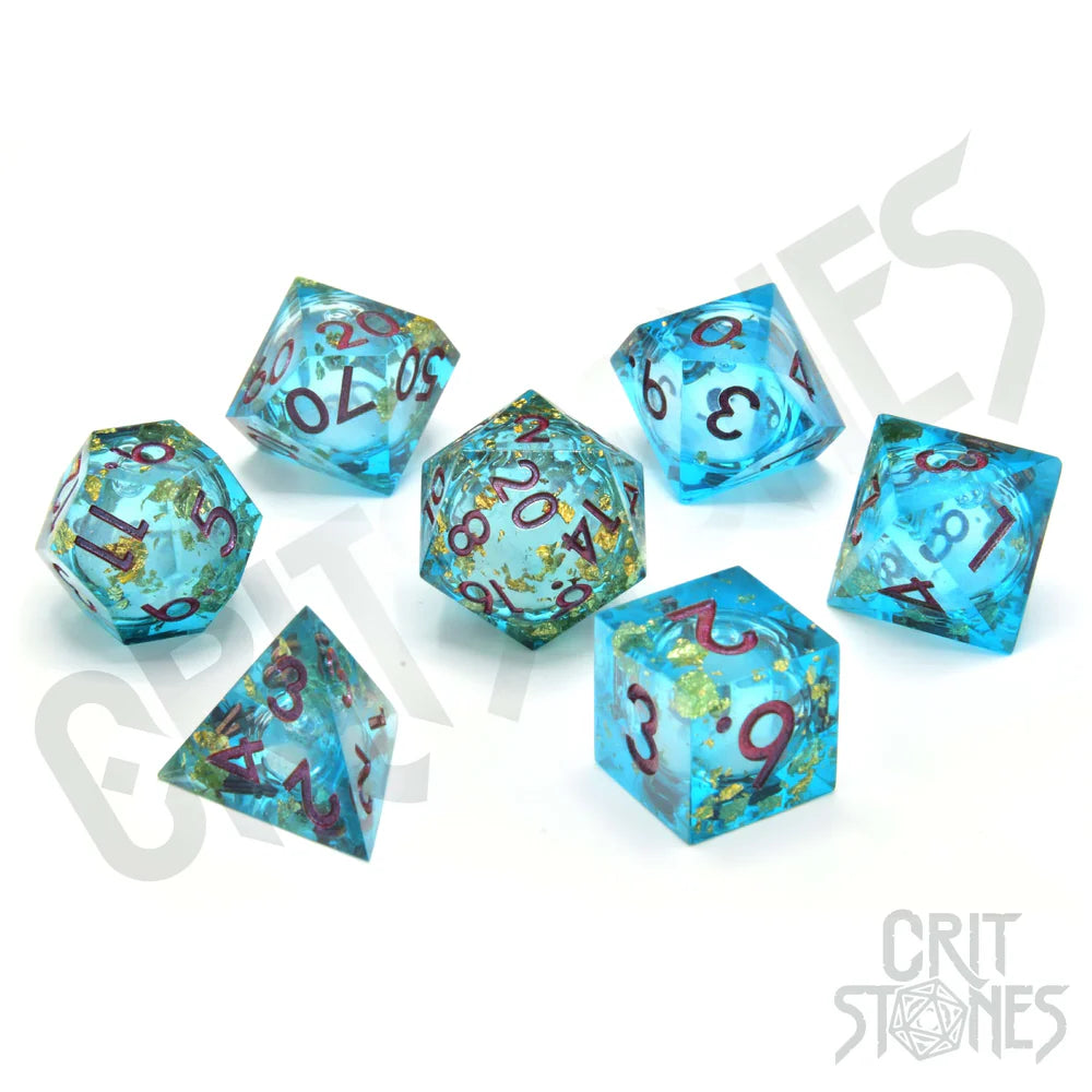 Crit Stones RPG Dice : Aqua Astra Liquid Core RPG Dice Set