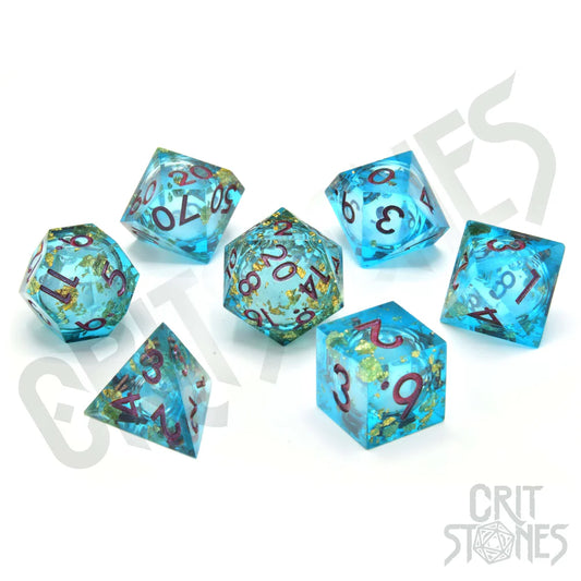 Crit Stones RPG Dice : Aqua Astra Liquid Core RPG Dice Set