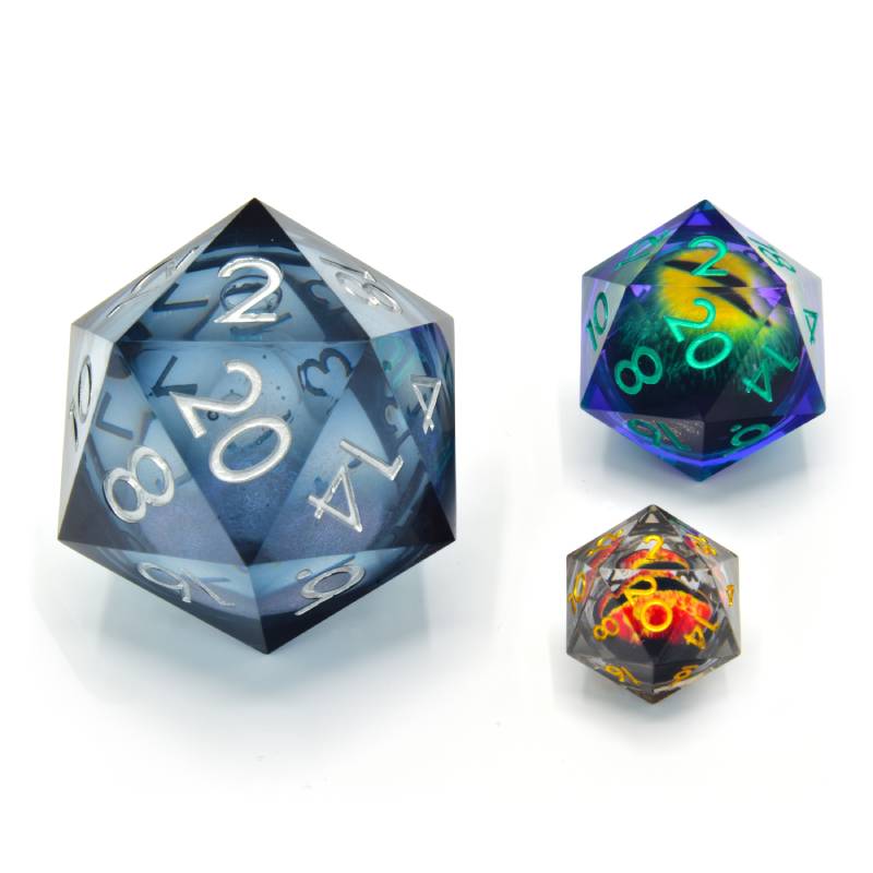 Crit Stones RPG Dice : Cloud Nebula 50mm Liquid Core D20