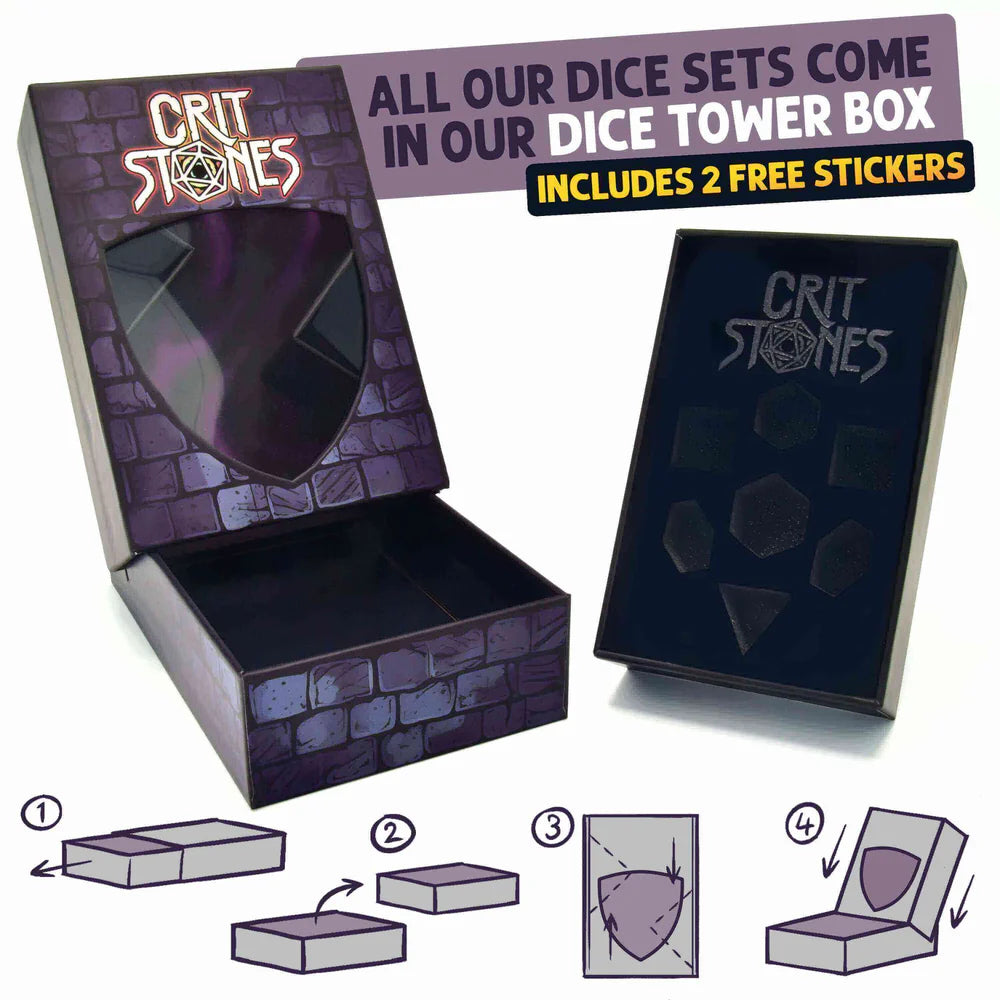 Crit Stones RPG Dice : Aqua Astra Liquid Core RPG Dice Set