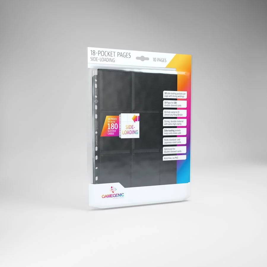 Gamegenic : Sideloading 18-Pocket Pages Black (10 pack)