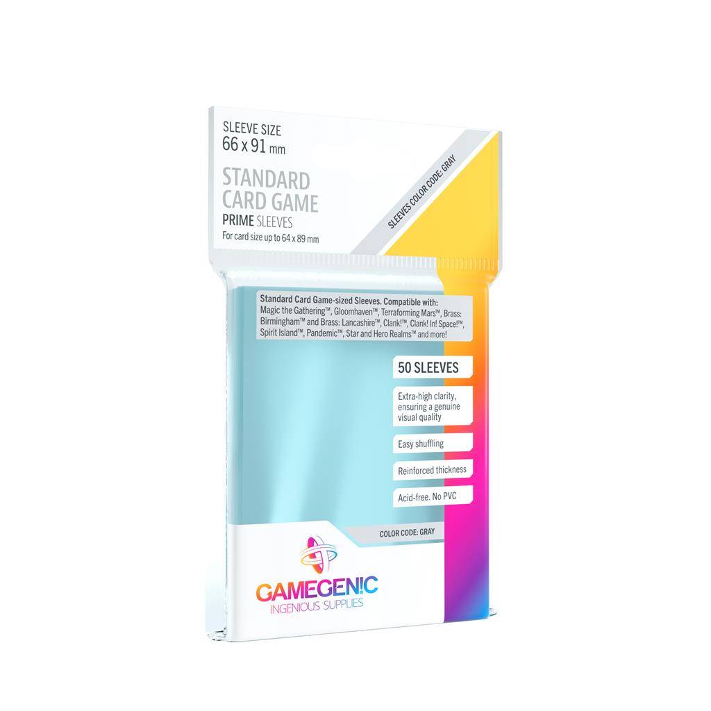 Gamegenic : Board Game Sleeves (50) Colour Code Gray: standard card game (66mm x 91mm)