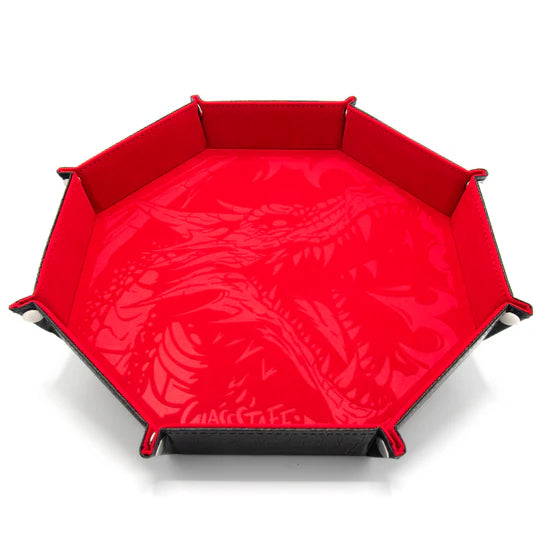 CritStones XL Octagonal vouwbare Dice Tray - Dragon Skin Edition ( Red )