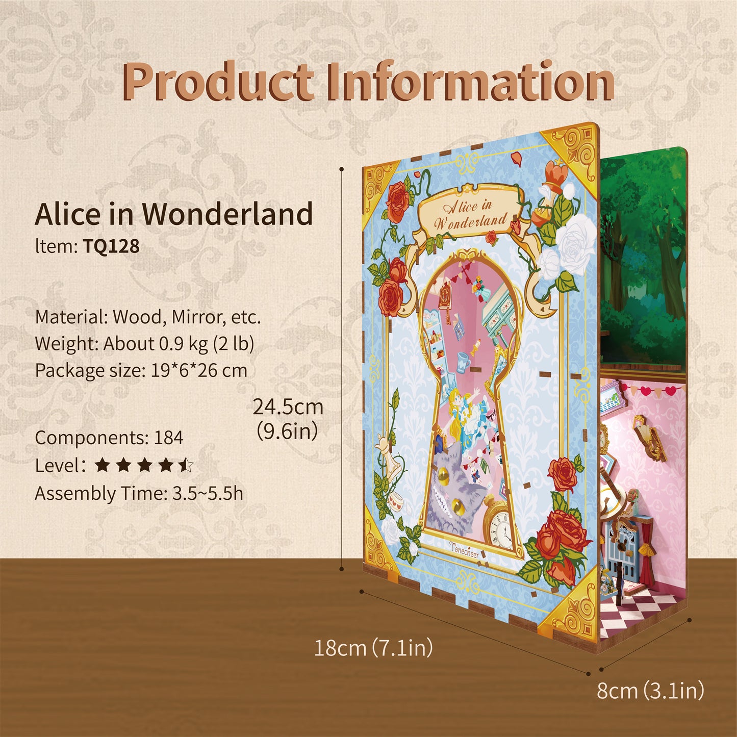 Tone Cheer - TQ128 Alice in Wonderland Bookend