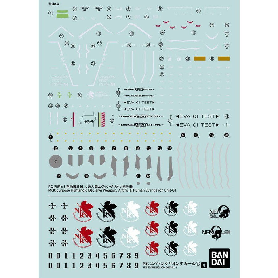 Evangelion Decals : No. 001 RG Evangelion Decal 1