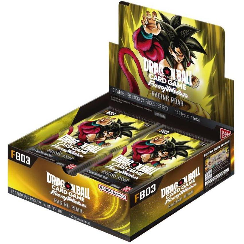 Dragonball Super card game Fusion World - FB03 Raging Roar booster display