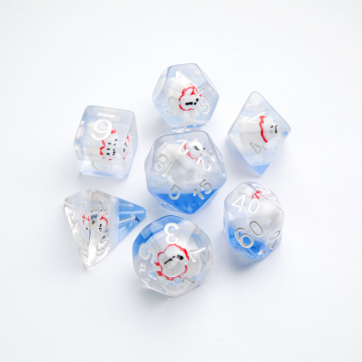 DICE EMBRACED SERIES POLAR BEAR RPG DICE SET 7PCS