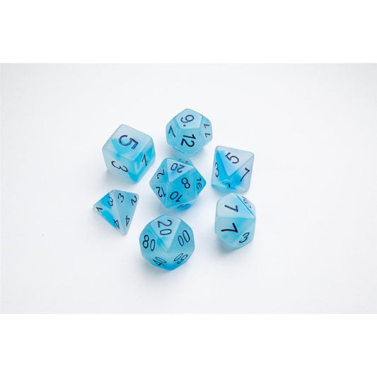 DICE GLOW SERIES ICY CRUMBS RPG DICE SET 7PCS