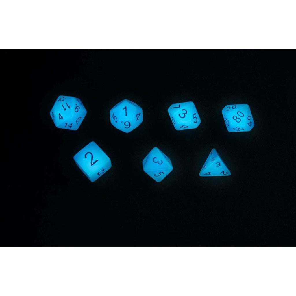 DICE GLOW SERIES ICY CRUMBS RPG DICE SET 7PCS