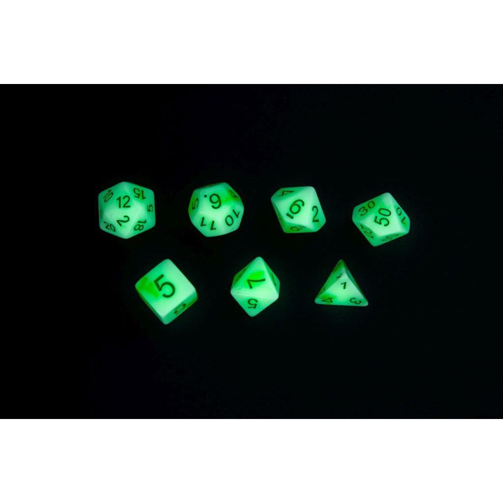 DICE GLOW SERIES VENOM STONES RPG DICE SET 7PCS