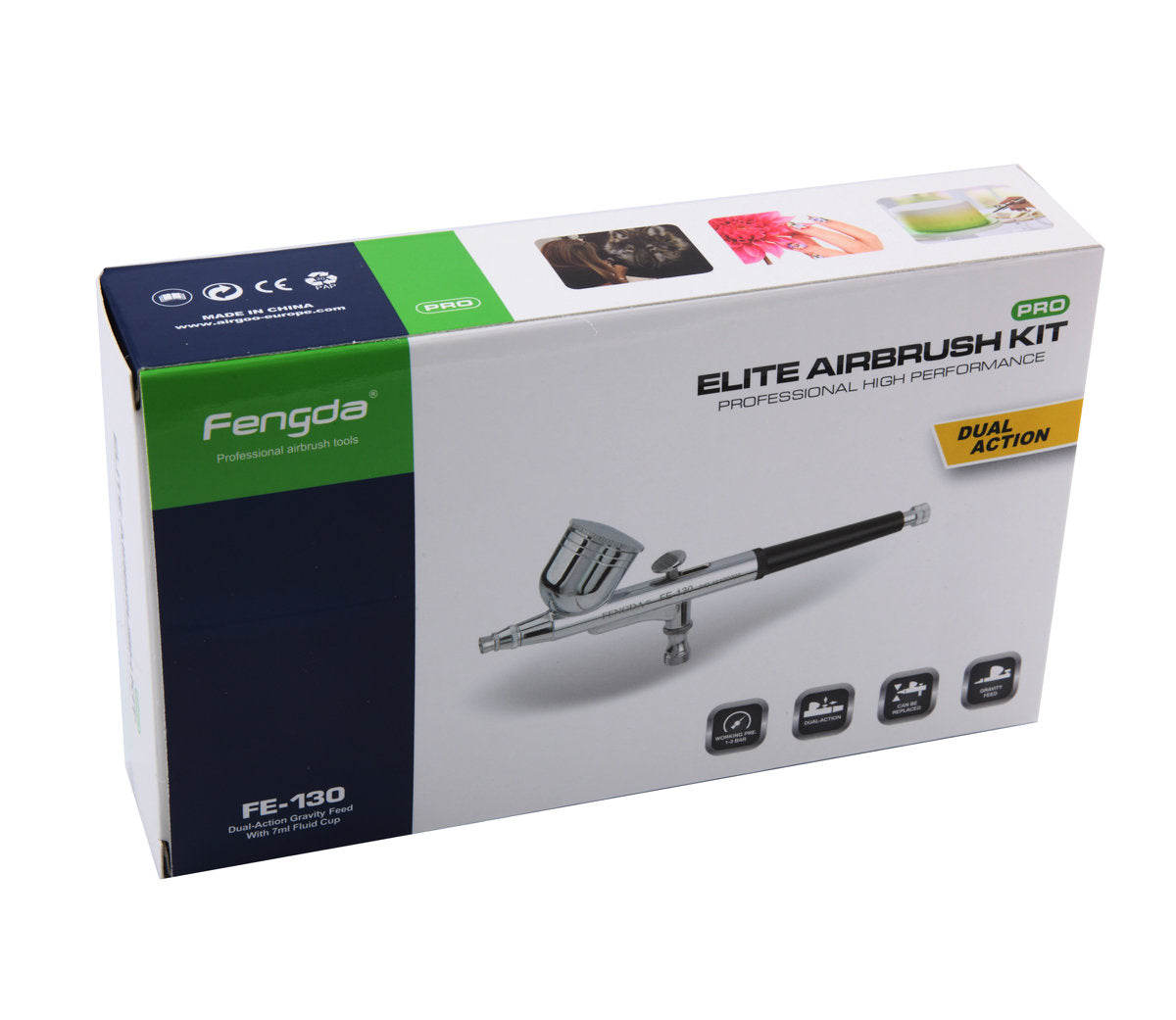 Fengda - BD-130 : Dual Action Gravity Feed Airbrush 0,3 mm Nozzle