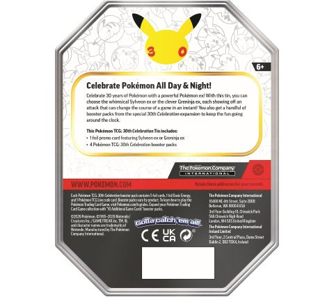 Pokémon: 30th Celebration - EX Tin: Night - Greninja EX