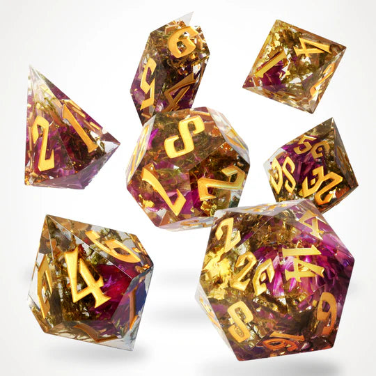 Sunlit Garden Sharp Edge Resin RPG dobbelstenen