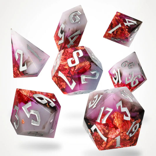 Ruby Rift Sharp Edge Resin RPG dobbelstenen