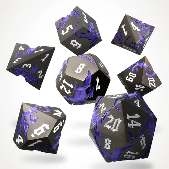 Nocturnum Dracona metalen RPG dobbelstenen