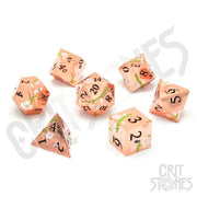 Pink Blossom metalen RPG dobbelstenen