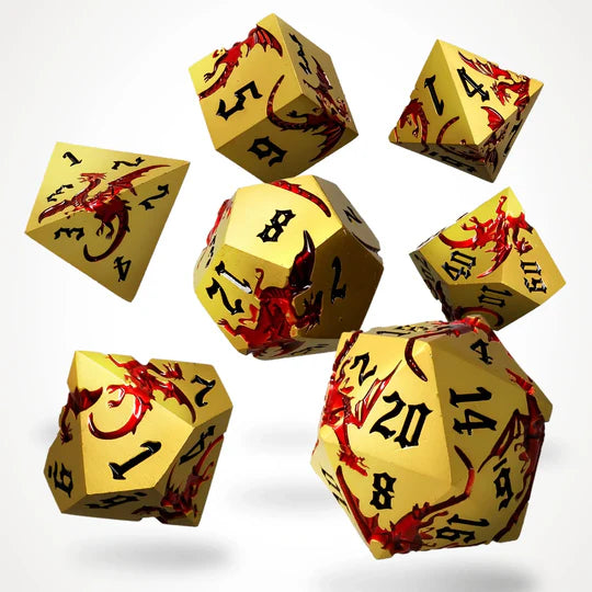 Wyrmgold metalen RPG dobbelstenen
