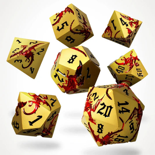 Wyrmgold metalen RPG dobbelstenen