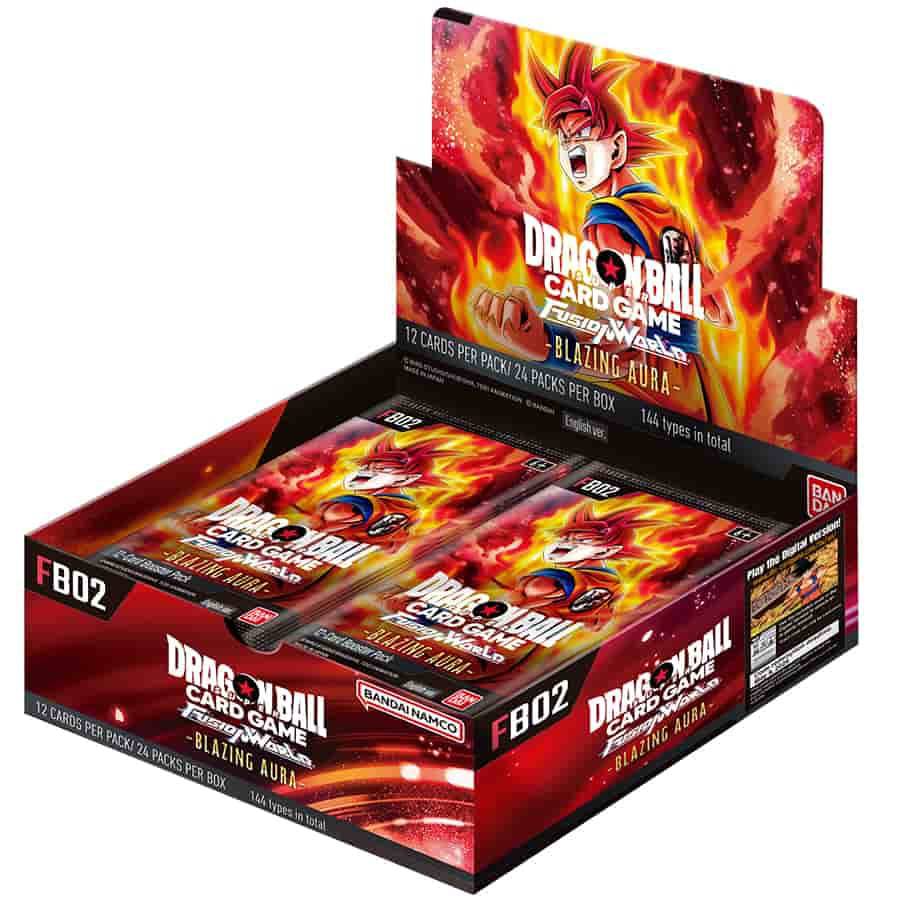 Dragonball Super card game Fusion World - FB02 Blazing Aura booster display