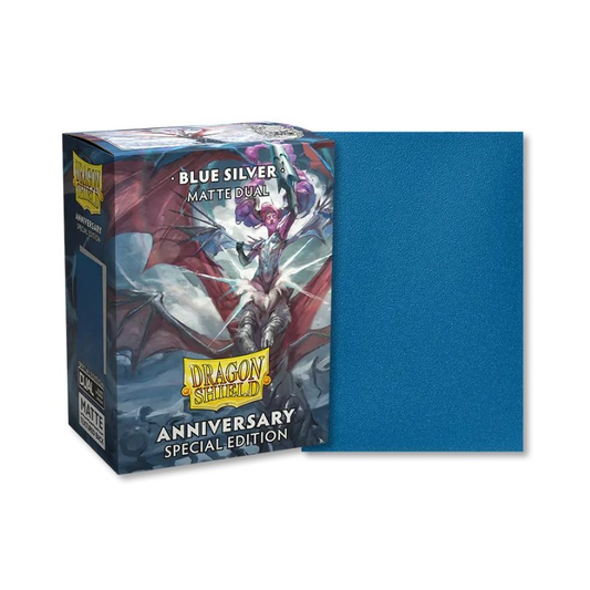 Dragon Shield Dual Matte sleeves (100) - Blue Silver (Anniversary Special Edition)