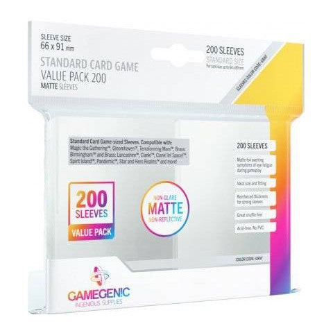 Gamegenic : Sleeves Matte Standard Size Value Pack (200)