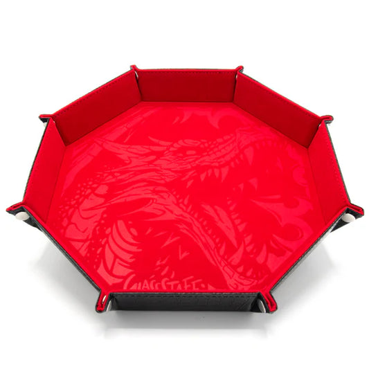 CritStones XL Octagonal vouwbare Dice Tray - Dragon Skin Edition ( Red )