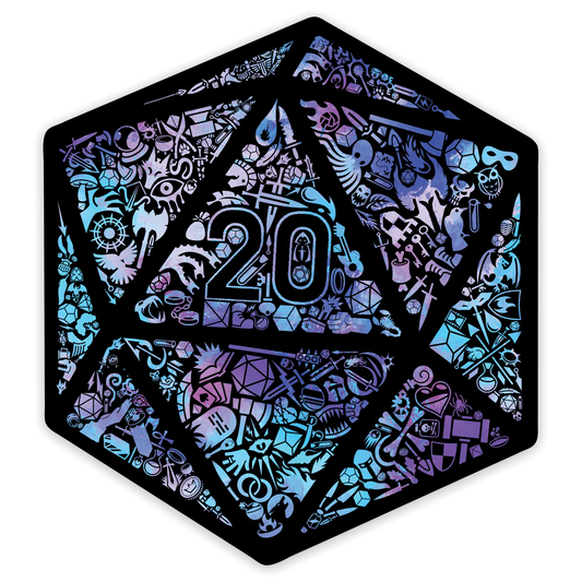 Holographic Mosaic D20 Sticker