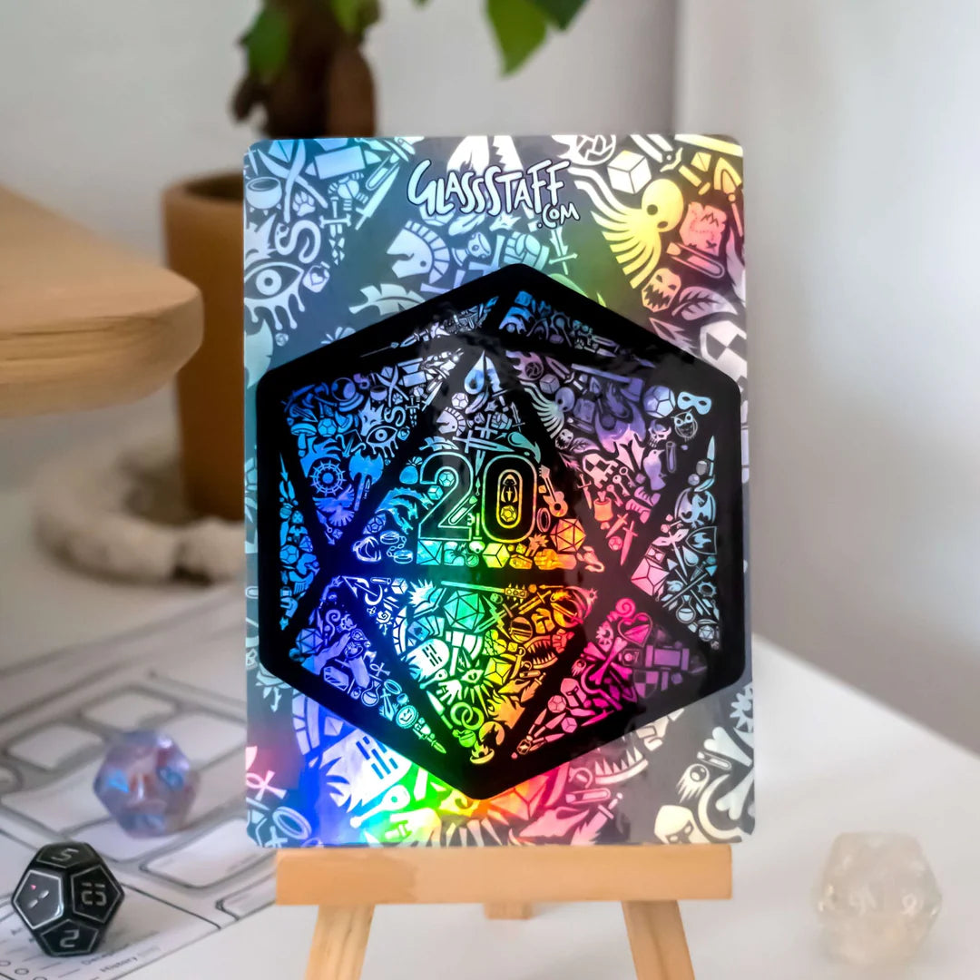 Holographic Mosaic D20 Sticker
