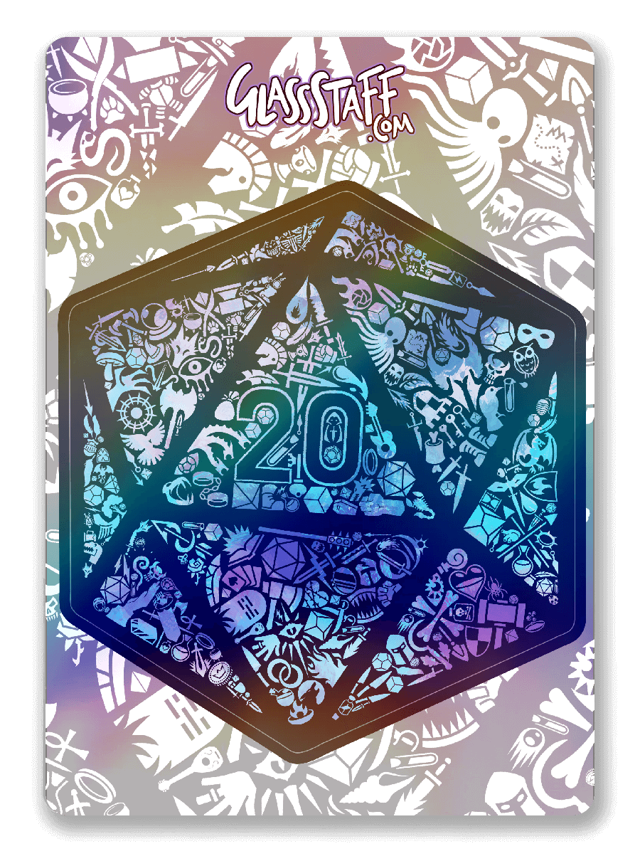 Holographic Mosaic D20 Sticker