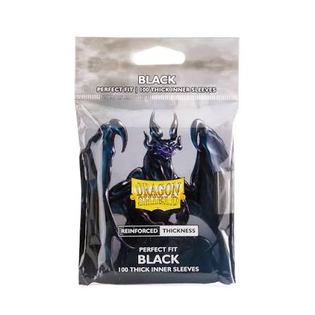 SLEEVES Dragon Shield Perfect Fit Thick Inner - Black (100)