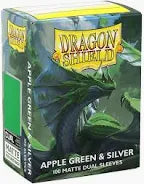 Dragon Shield Dual Matte Sleeves: Apple Green & Silver (100 stuks)
